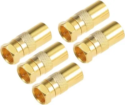 Sourcing Map F Type Male To PAL Female Golden Tone RF Coaxial Adapter Connector • £5.79