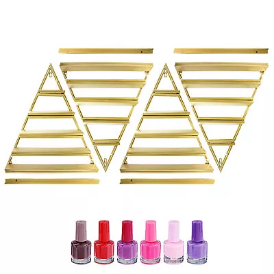 Metal Wall-mounted Nail Polish Storage Rack 5 Tiers Gold Triangle Display Holder • $123.81