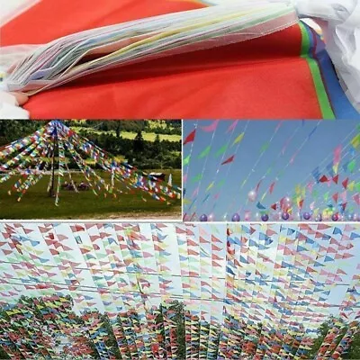 100 Feet 60 Flags Multi Colour Banner Bunting Party Event Home Garden Decoration • £5.99