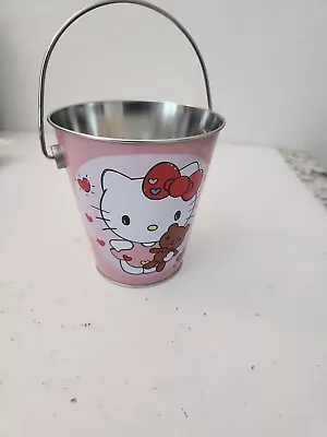 Hello Kitty Metal Tin Mini Bucket Pail . Pink  • $11