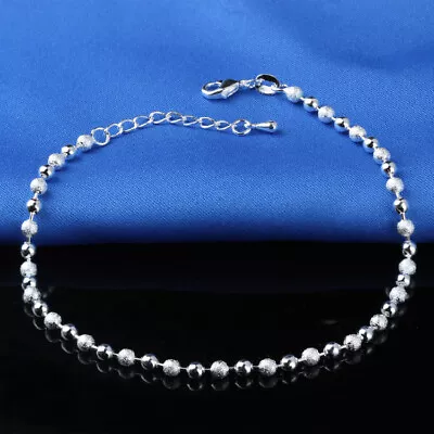 Simple Ankle Bracelet Women 925 Sterling Silver Anklet Foot Jewelry Chain Rope • £3.99