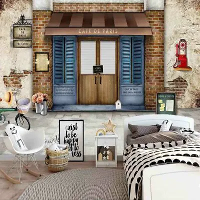 £22.36 • Buy Blue Wooden Door 3D Full Wall Mural Photo Wallpaper Printing Home Kids Decor