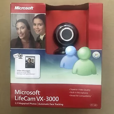 Microsoft Lifecam VX-3000 USB 1.3 Megapixel Webcam Built In Microphone New   • $14.95
