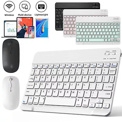 Mini Wireless Bluetooth Keyboard And 2.4GHz Mouse Set For Mac Apple IPad Android • $14.95