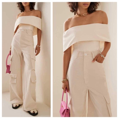 $198 • Buy STAUD NWT Giselle Off-the-Shoulder Cotton Blend Top Size 0