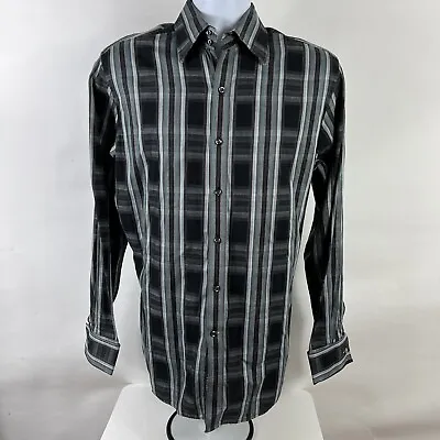 J. Ferrar Button Down Shirt Men's Medium 15 - 15.5 Modern Fit Long Sleeve Plaid • $7.49