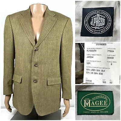 Mens 38R J Press X Magee Of Donegal Light Green Linen / Silk Blend Blazer￼ • $250