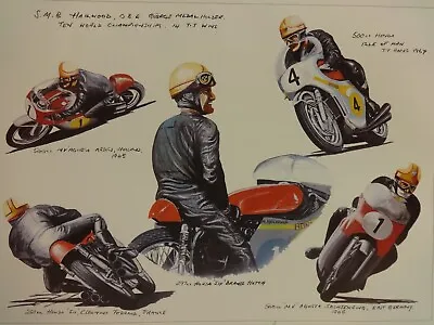 Mike Hailwood Motorbike TT Racing Collectibles Signed Prints Jim Blanchard Art • £89.99