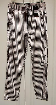 NWT Maison Scotch Size Small (1) Nuit Magique Ivory/black Striped Pj Style Pants • $42