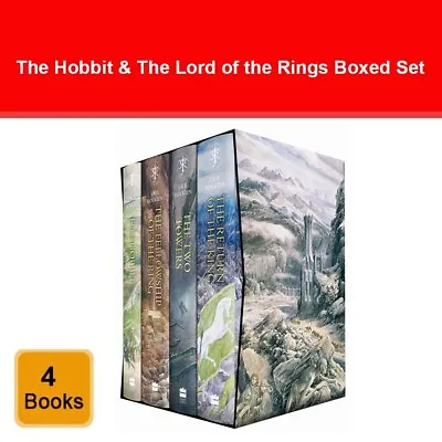 The Hobbit And The Lord Of The Rings 4 Books Collection Set Illustrated Ed • £79.99