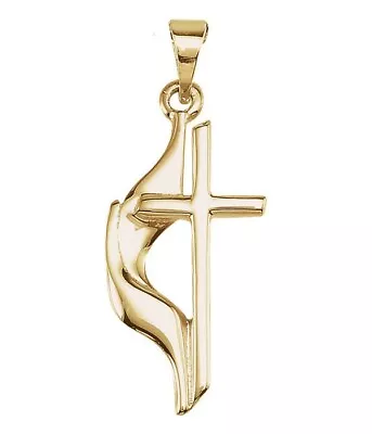 Methodist Cross Pendant In 14k Yellow Gold - Made In USA • $299