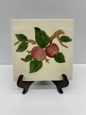 Vintage FRANCISCAN Apple Tile Trivet Hand Painted Hot Plate 6”x6” USA • $19