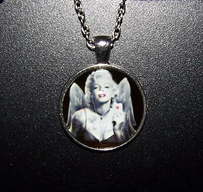 MARILYN  MONROE 1  Charm Pendant Sterling 925 Silver Plated 20  Necklace Gift  • $19.88