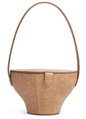 $110 • Buy STAUD Alice Croc Embossed Leather Bucket Bag - NEW