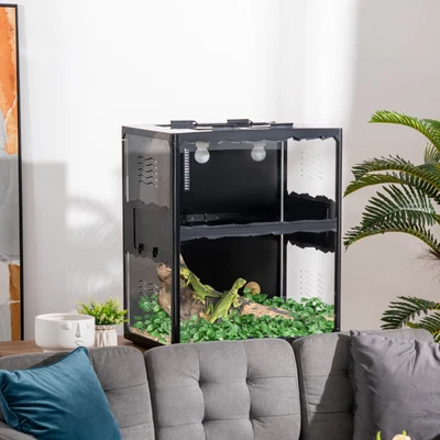 $58.95 • Buy Reptile Cage Enclosure, Lizard Breeding Tank W/ Lamp Holders, Turtle, Chameleon