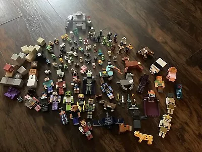 HUGE Minecraft Toy Figurine Lot Metal Plastic Mini Accessories Animals Etc • $52
