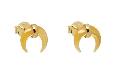 Lola Rose Maria Stud Earrings Semi Precious Stone Golden Mop Rrp £40 Crescent • £26