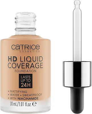 Catrice Hd Liquid Coverage Foundation Lasts Up Tp 24h 046 Camel Beige 30ml • £19.57