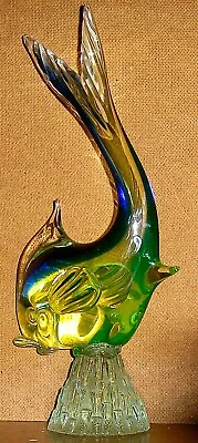 Vintage Murano Sommerso Uranium Large Hand Blown Glass Fish • £37