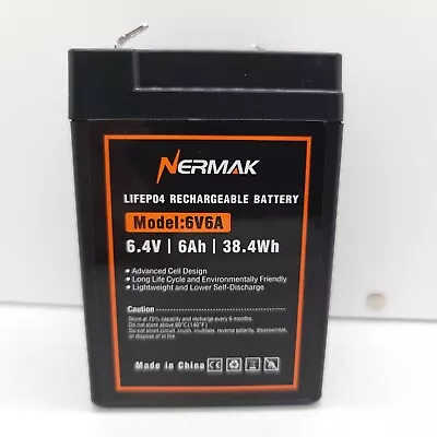 NERMAK 6V 6Ah Lifepo4 Lithium Battery 2000+ Cycles Rechargeable Lithium Iron P • $24.94