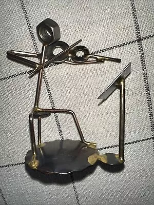 Hand Crafted Metal Violin Player W Music Stand Made Of Bolts And Wire USA • $14