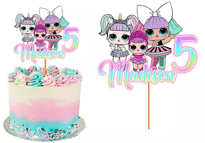 Lol Dolls Cake Topper Personalised Glossy Cardstock   • £9.25