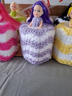 £6 • Buy Retro Toilet Roll Cover Doll Hand Knitted #230