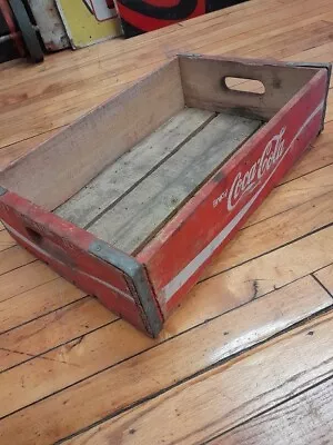 Vintage Enjoy Coca-Cola Red Wood Crate Wooden Carrier • £33.70
