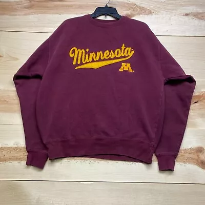 Minnesota Golden Gophers Sweatshirt XL Red Maroon Crewneck Pullover Embroidered • $29.99