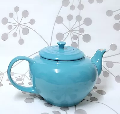 Le Creuset Classic Teapot Blue Eau De Nil Traditional Stoneware 1.3L 4 Tea Cups • £29.75