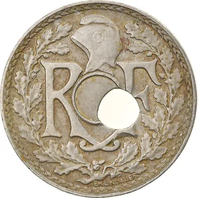 [#859782] Coin France Lindauer 5 Centimes 1930 Paris Trou Décentré EF • $141.70