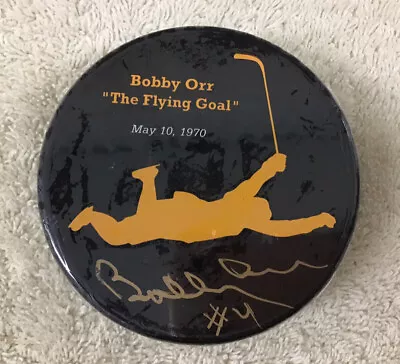 Bobby Orr “The Flying Goal” SIGNED PUCK Great North Road COA Autographed • $200