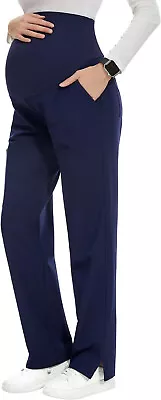 POSHGLAM Women's Maternity Workwear Cargo Scrub Pant Navy Blue NWT Large • $13.97