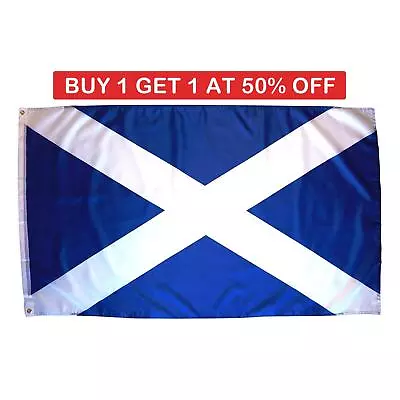 Scotland St Andrew's Saltire Scottish Flag 5X3Ft Sports Football Fan Supporter • £4.09