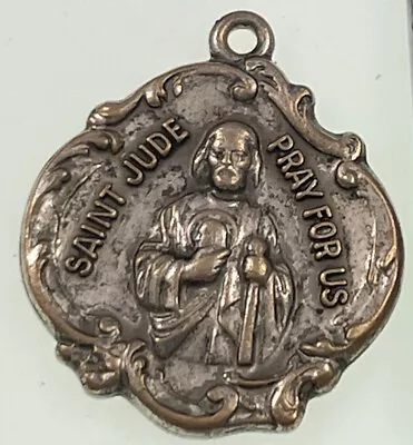 Vintage Catholic St Jude Silver Tone Medal • $10.99