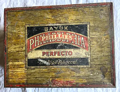 Bayuk Perfecto Metal Tin Cigar Box Philadelphia Phillies Vintage 7x5.5  • $21