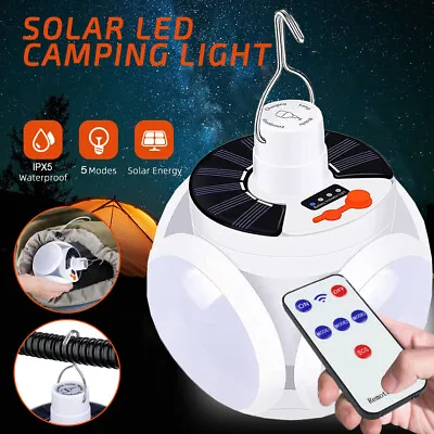$19.89 • Buy Foldable LED Solar Camping Light Outdoor Tent Lantern USB Hiking Lamp Waterproof