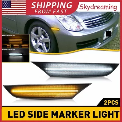 For 44991 Infiniti G35 Base X Sedan Front Bumper LED Side Marker Light Amber 2pc • $30.99