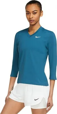 £51 • Buy Nike Court Dri-Fit UV Victory 3/4 Sleeve Tennis Top Tee - Small - S - DA4730-453