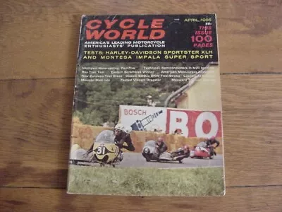 Cycle World Motorcycle Magazine April 1965 Harley Sportster Montessa Impala • $9.98