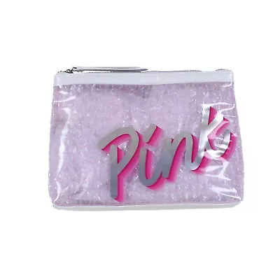 Victoria's Secret Pink Makeup Bag Cosmetic Case Zip Close Travel Clear Vs New • $12.95