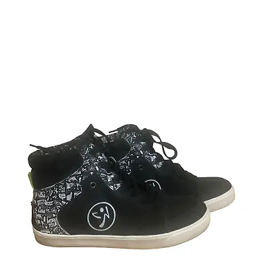 ZUMBA High Top Crew Street Charge Women’s Size 8 Black White Sneakers • £12.05