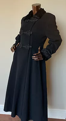 £99.99 • Buy Victorian Frock Dress Coat Wool Cashmere Fur Cossack Maxi Fit And Flare Riding S