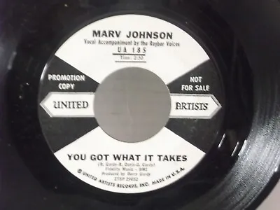 Marv JohnsonUA 185 You Got What It Takes US7  45PROMO1959 R&B ClassicMint • $14.99