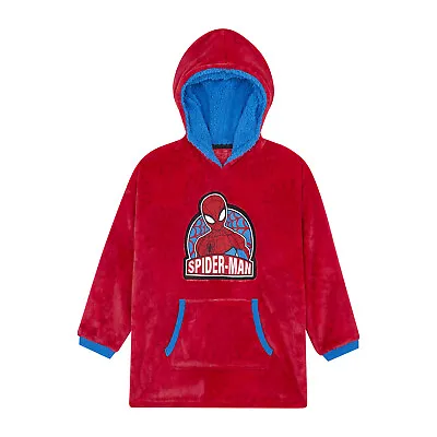 Marvel Spiderman Boys Hoodie Oversized Fleece Hoodie Lounge Gown One Size • £23.95