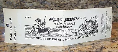 CC Roberts Mud Puppy Fishing Lure Original Paper Slip Box Insert 0101-MP Perch • $13.09