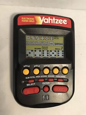 1995 Vintage Milton Bradley MB Electronic HandHeld Yahtzee Game In Black - Works • $15.95