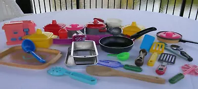 $13.99 • Buy Play  Cooking 40 Pc Lot Toaster Pans Utensils Tray Baking Cookware Pots
