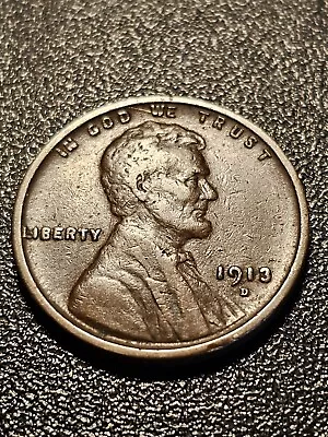 1913-D 1C BN Lincoln Cent Elusive Almost XF  • $19.99