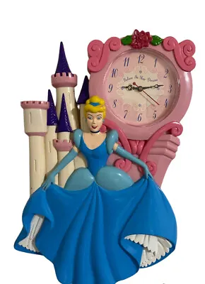$17.99 • Buy Vintage Disney Cinderella Wall Clock Castle Believe In Your Dreams 14  Plastic